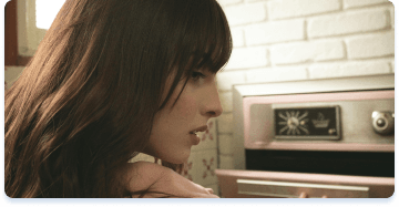 a woman in the kitchen